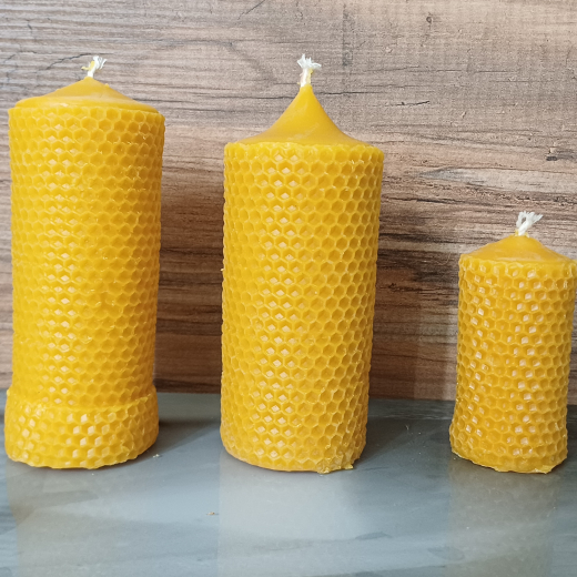 Bienenwachskerzen außen Wabe