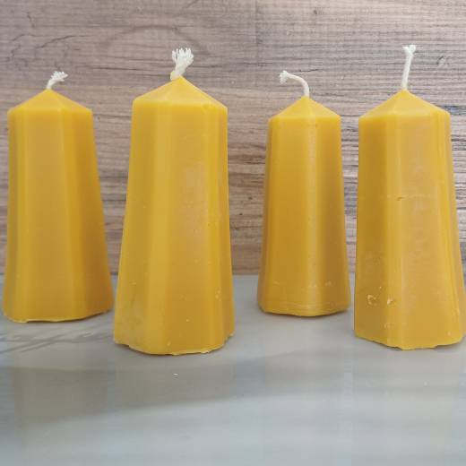 Bienenwachskerze konisch 6-eck